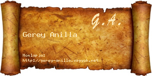 Gerey Anilla névjegykártya
